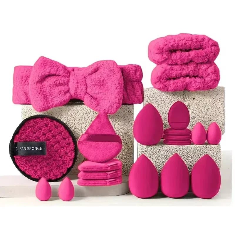 Complete Pink Makeup Brush Set — Soft Brushes & Beauty Blender Gift Set - Mzunye