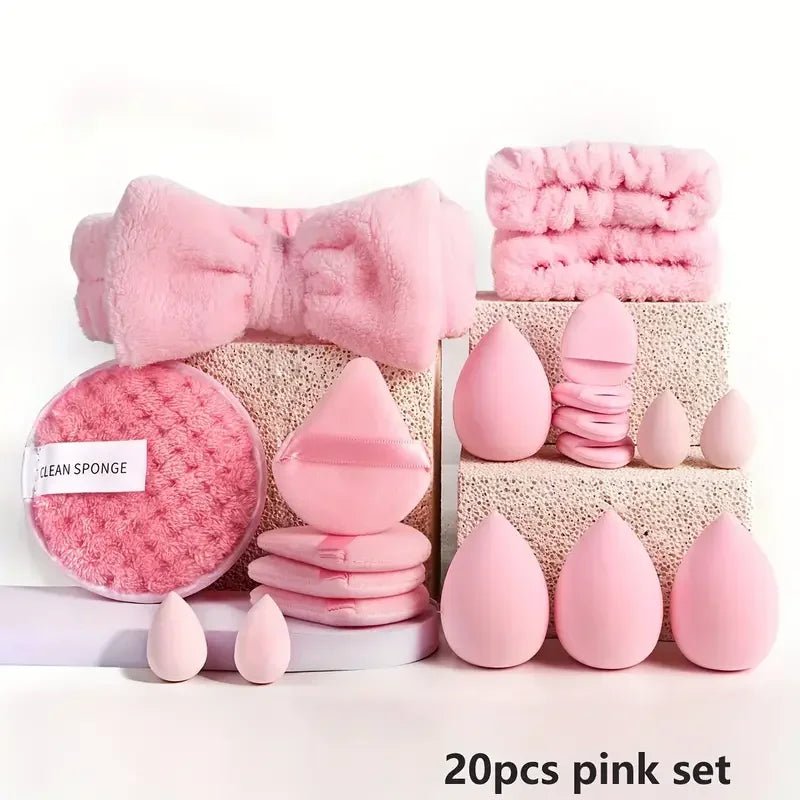 Complete Pink Makeup Brush Set — Soft Brushes & Beauty Blender Gift Set - Mzunye