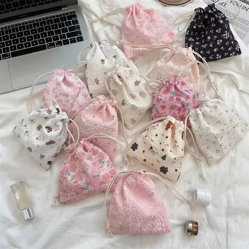 Cute Bear Drawstring Storage Bag – Large Capacity Cosmetic & Travel Organizer - Mzunye