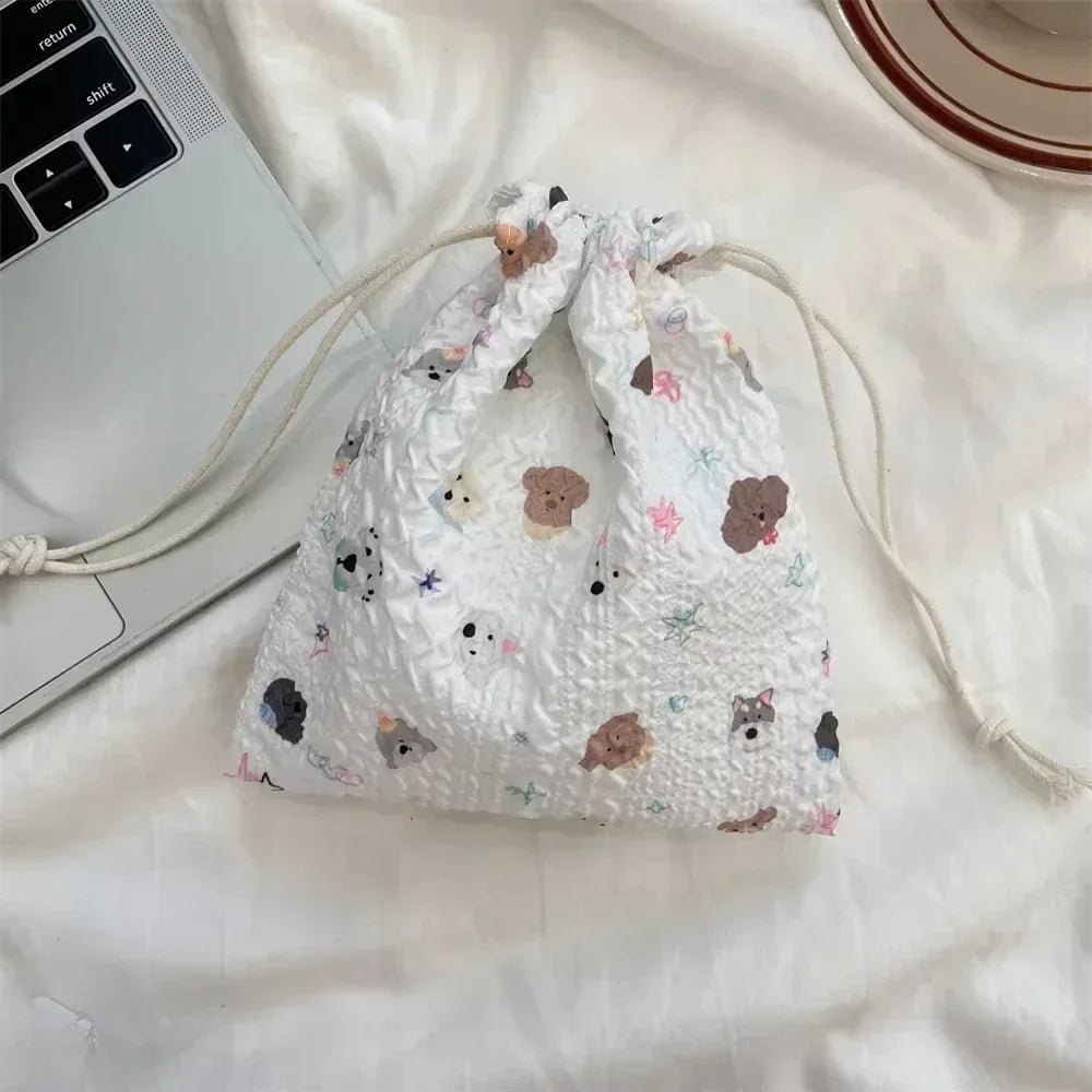 Cute Bear Drawstring Storage Bag – Large Capacity Cosmetic & Travel Organizer - Mzunye
