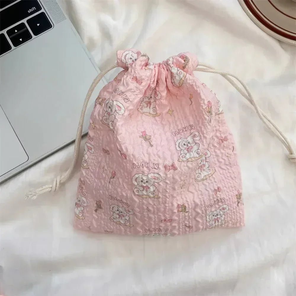 Cute Bear Drawstring Storage Bag – Large Capacity Cosmetic & Travel Organizer - Mzunye