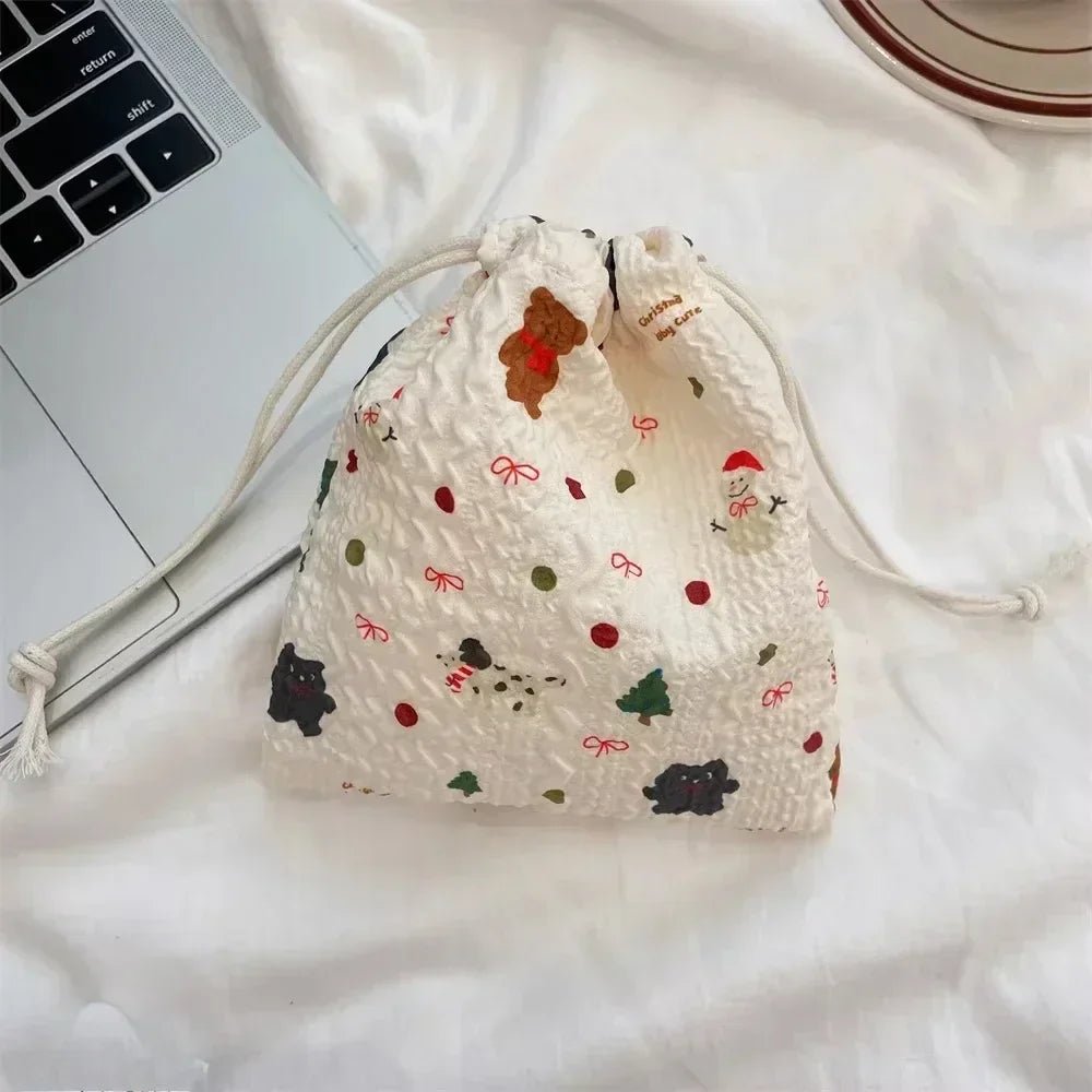 Cute Bear Drawstring Storage Bag – Large Capacity Cosmetic & Travel Organizer - Mzunye