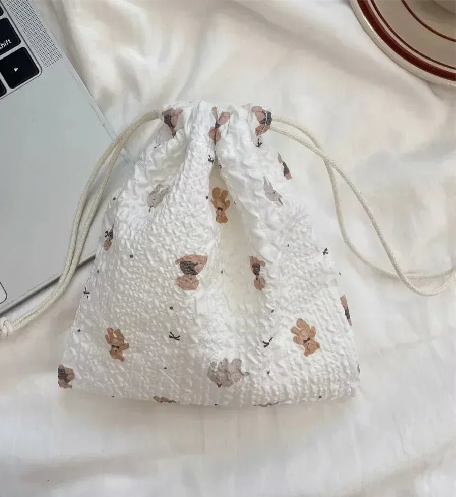 Cute Bear Drawstring Storage Bag – Large Capacity Cosmetic & Travel Organizer - Mzunye