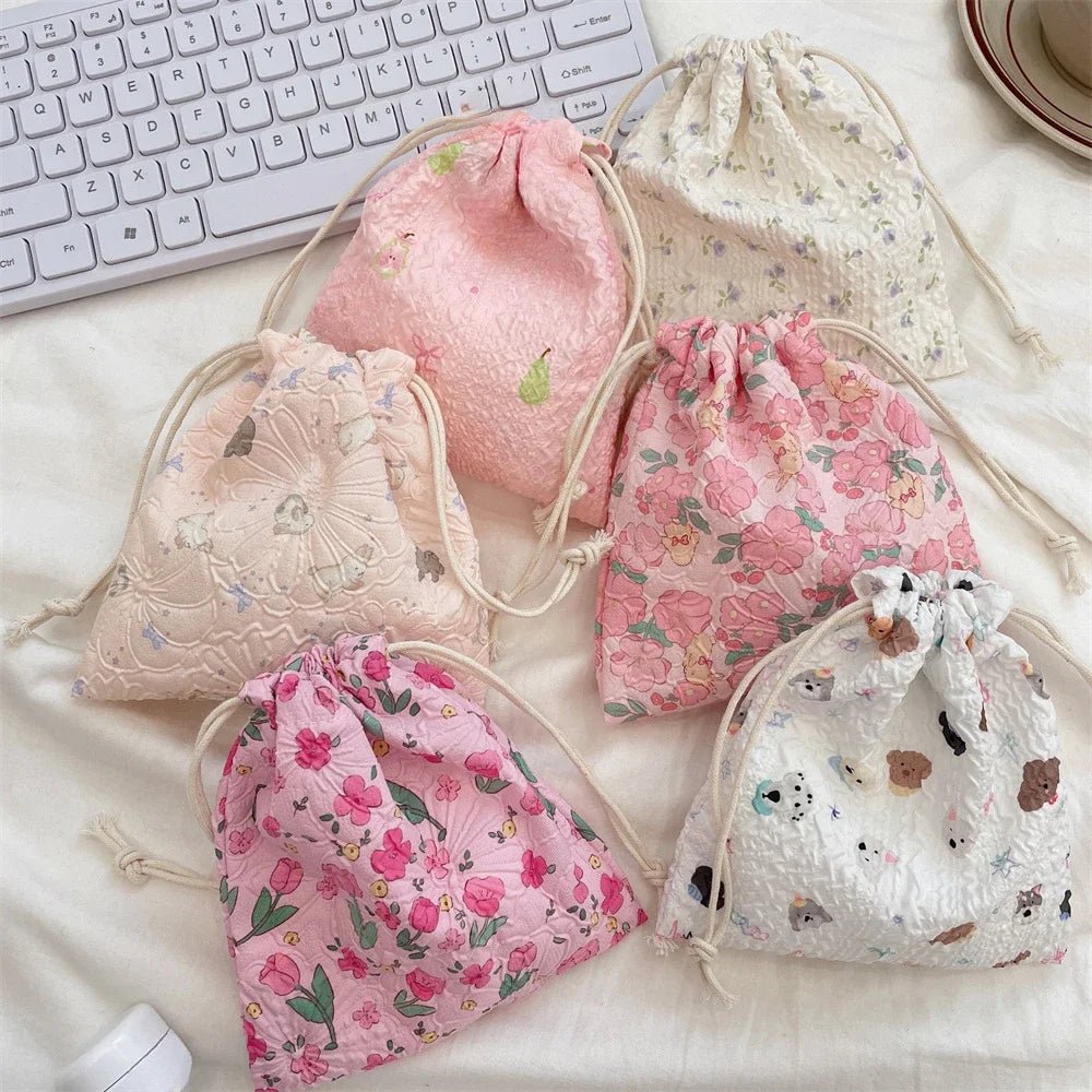 Cute Bear Drawstring Storage Bag – Large Capacity Cosmetic & Travel Organizer - Mzunye