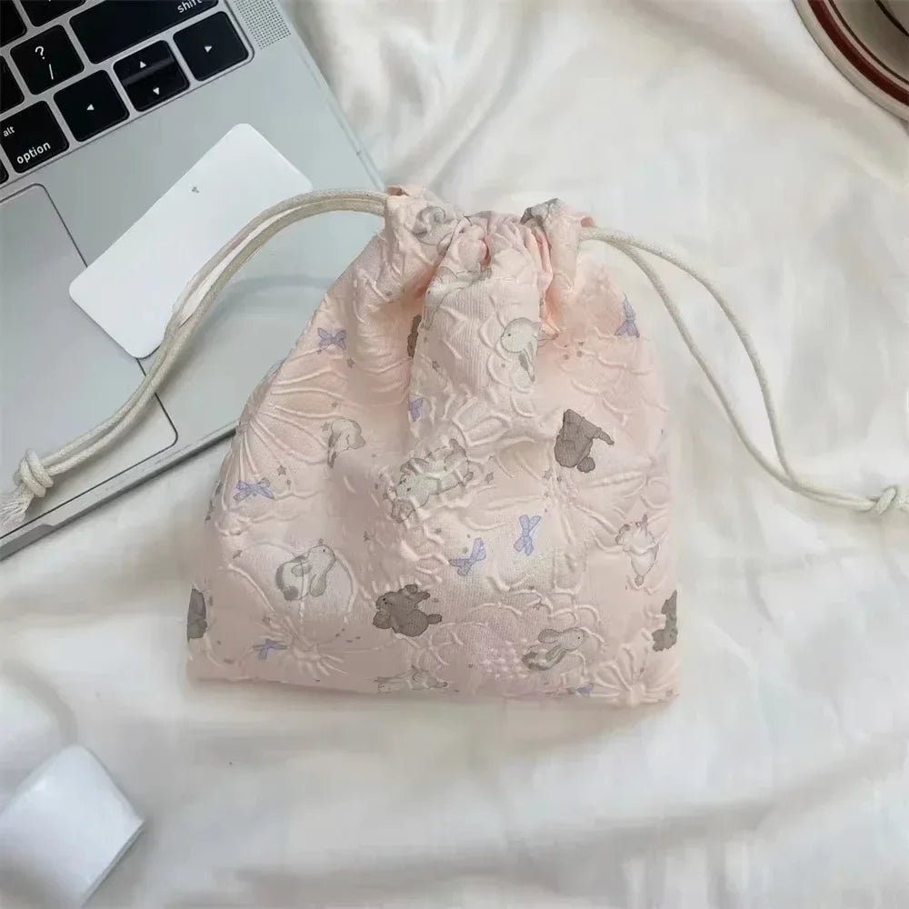 Cute Bear Drawstring Storage Bag – Large Capacity Cosmetic & Travel Organizer - Mzunye