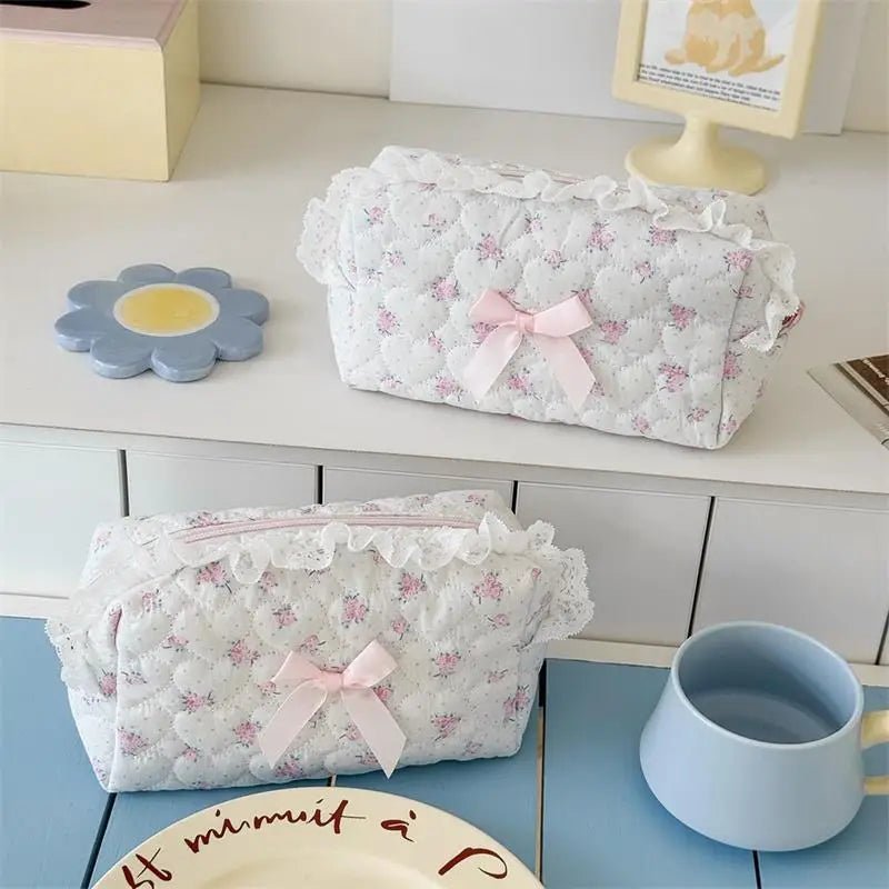 Cute Bow Cosmetic Bag – Large Capacity Travel Makeup & Toiletry Organizer - Mzunye