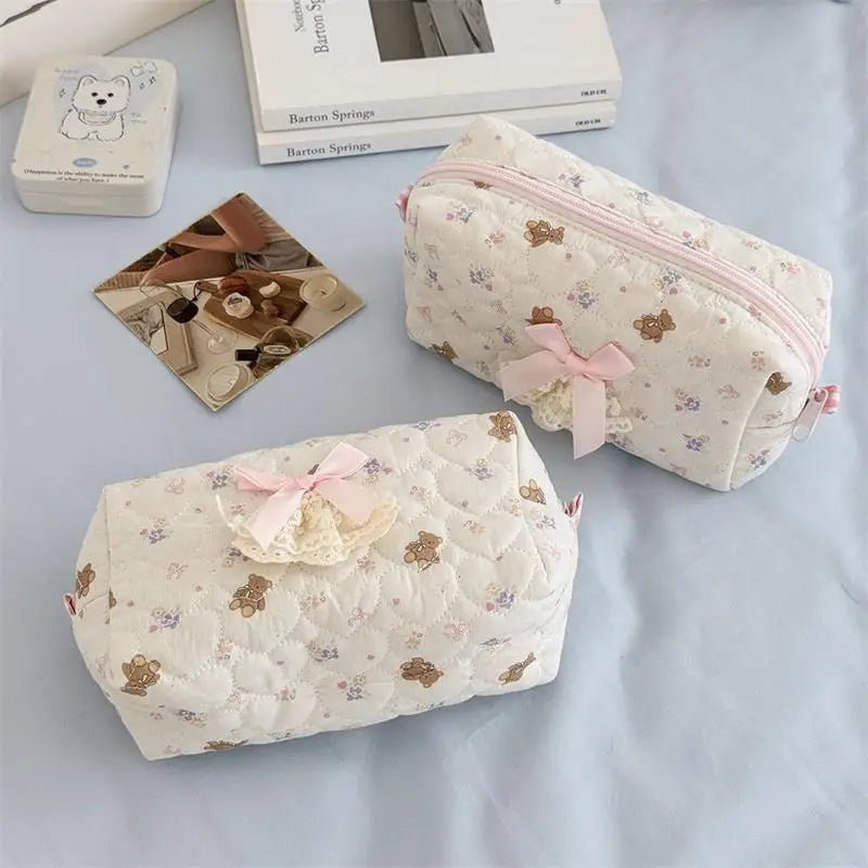 Cute Bow Cosmetic Bag – Large Capacity Travel Makeup & Toiletry Organizer - Mzunye