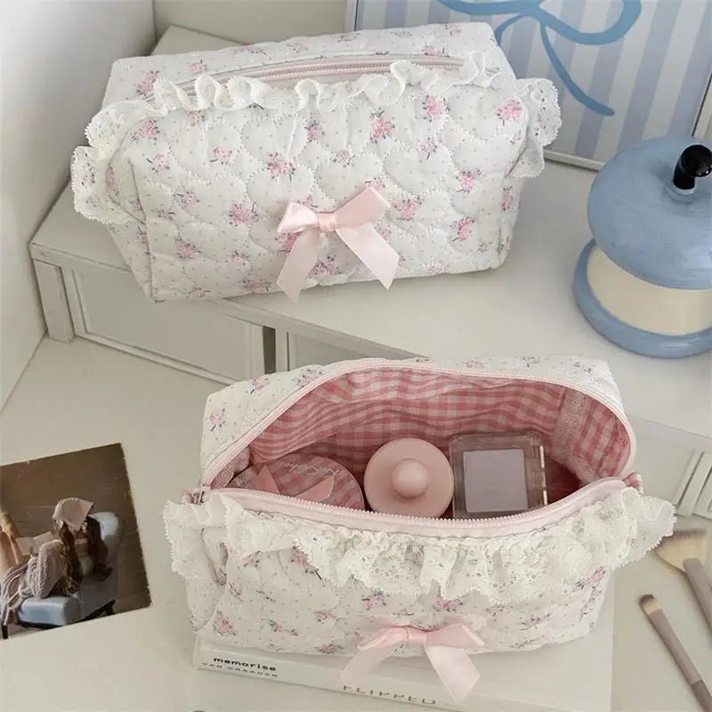 Cute Bow Cosmetic Bag – Large Capacity Travel Makeup & Toiletry Organizer - Mzunye