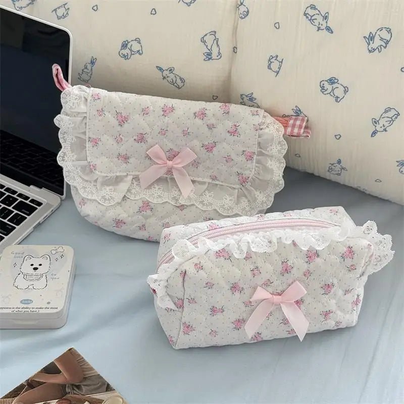 Cute Bow Cosmetic Bag – Large Capacity Travel Makeup & Toiletry Organizer - Mzunye
