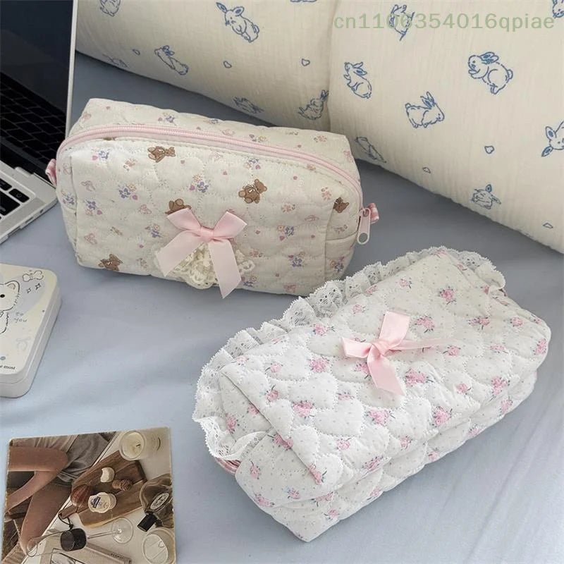 Cute Bow Cosmetic Bag – Large Capacity Travel Makeup & Toiletry Organizer - Mzunye