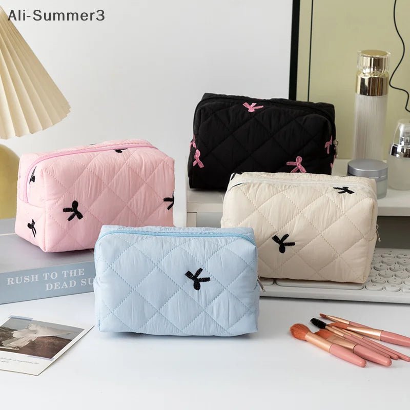 Cute Bow Tie Makeup Bag – Aesthetic Makeup Organizer - Mzunye