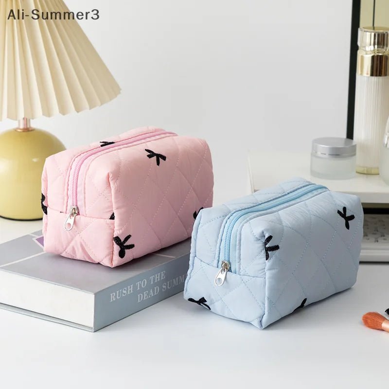 Cute Bow Tie Makeup Bag – Aesthetic Makeup Organizer - Mzunye