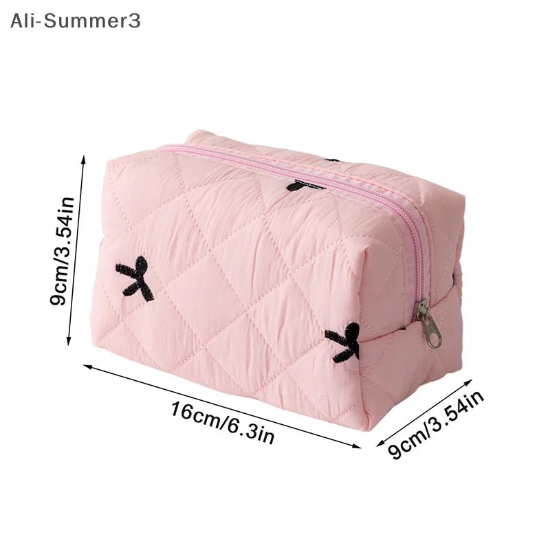 Cute Bow Tie Makeup Bag – Aesthetic Makeup Organizer - Mzunye