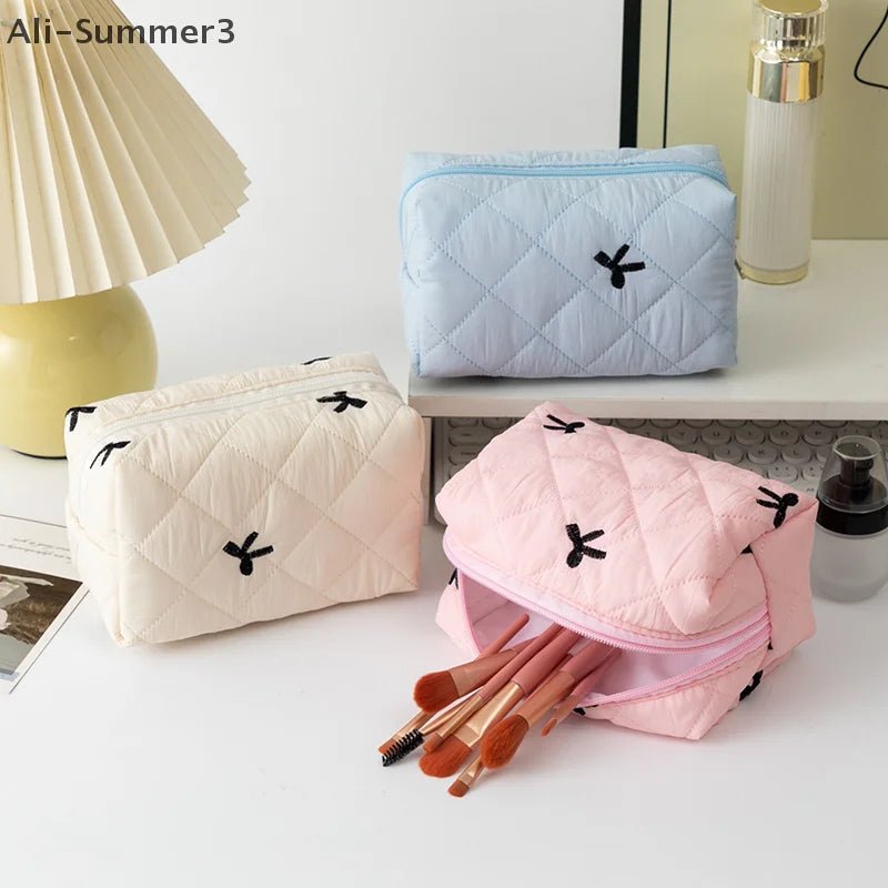 Cute Bow Tie Makeup Bag – Aesthetic Makeup Organizer - Mzunye