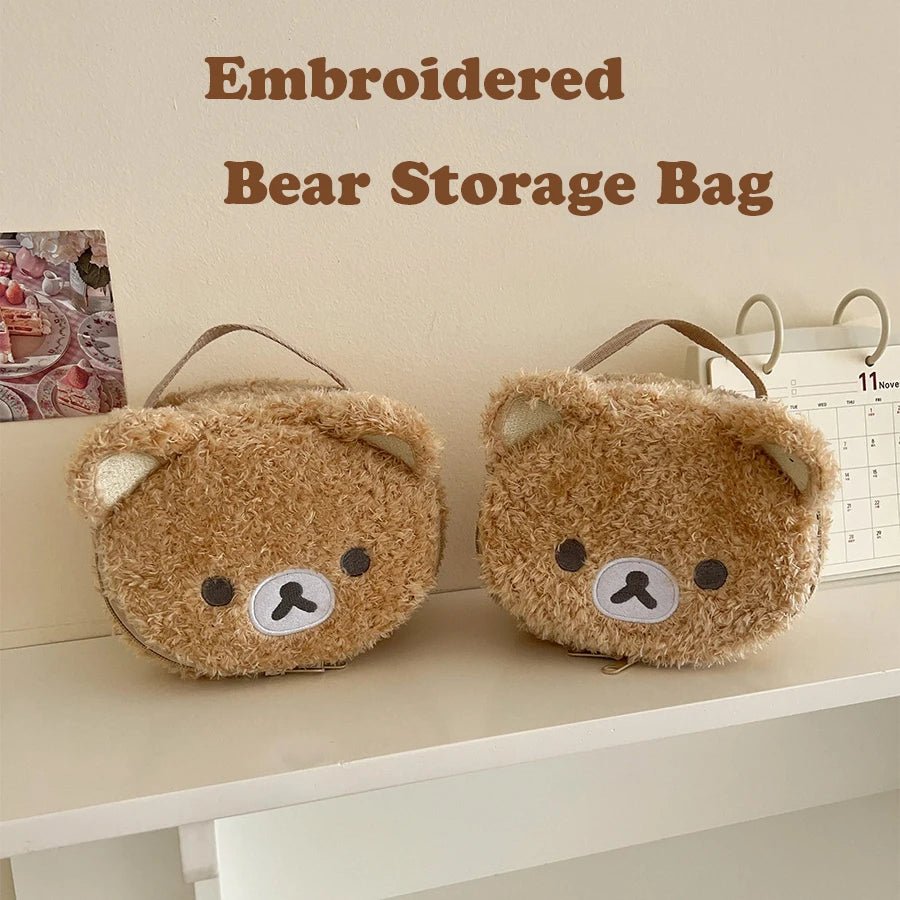 Cute Plush Bear Cosmetic Storage Bag – Travel Organizer - Mzunye