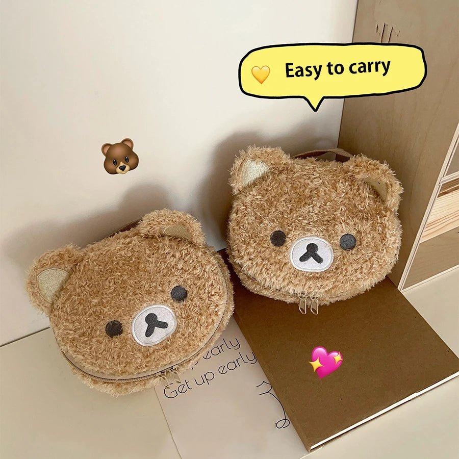 Cute Plush Bear Cosmetic Storage Bag – Travel Organizer - Mzunye