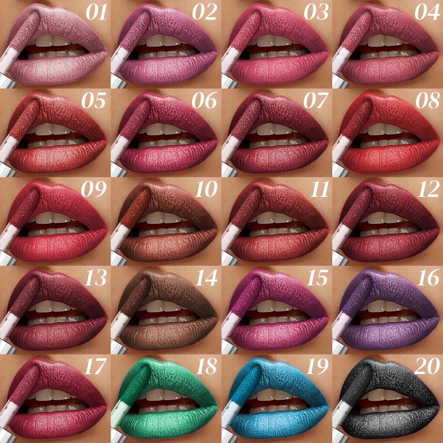 Diamond Glitter Lip Glaze — 20 Shades Waterproof Shimmer Sparkling Liquid Lipstick for Women - Mzunye