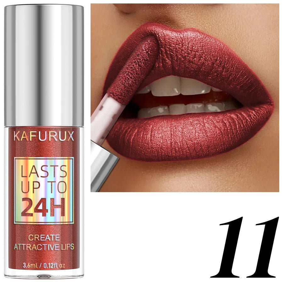 Diamond Glitter Lip Glaze — 20 Shades Waterproof Shimmer Sparkling Liquid Lipstick for Women - Mzunye