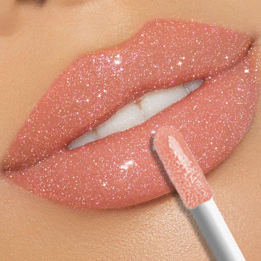 Diamond Shimmer Glitter Lip Gloss — 9 Shades Sparkling Pearl Finish - Mzunye