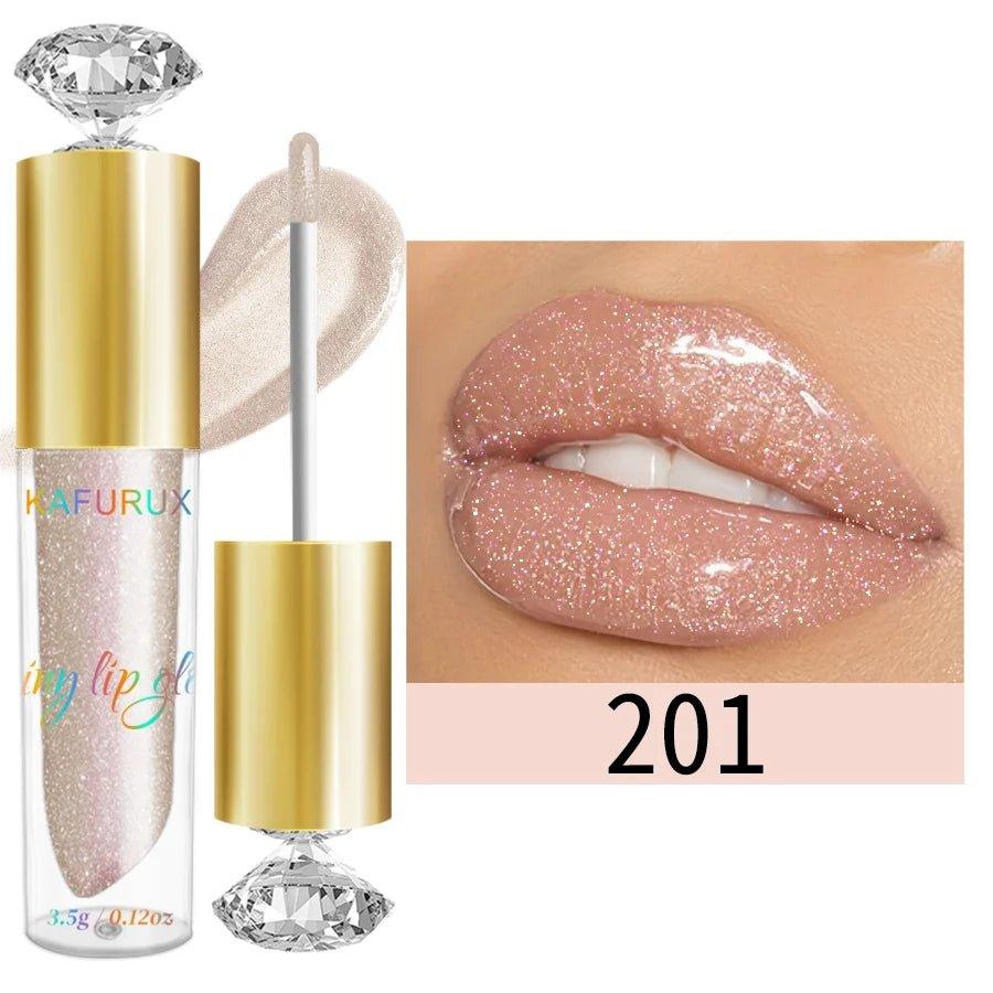 Diamond Shimmer Glitter Lip Gloss — 9 Shades Sparkling Pearl Finish - Mzunye