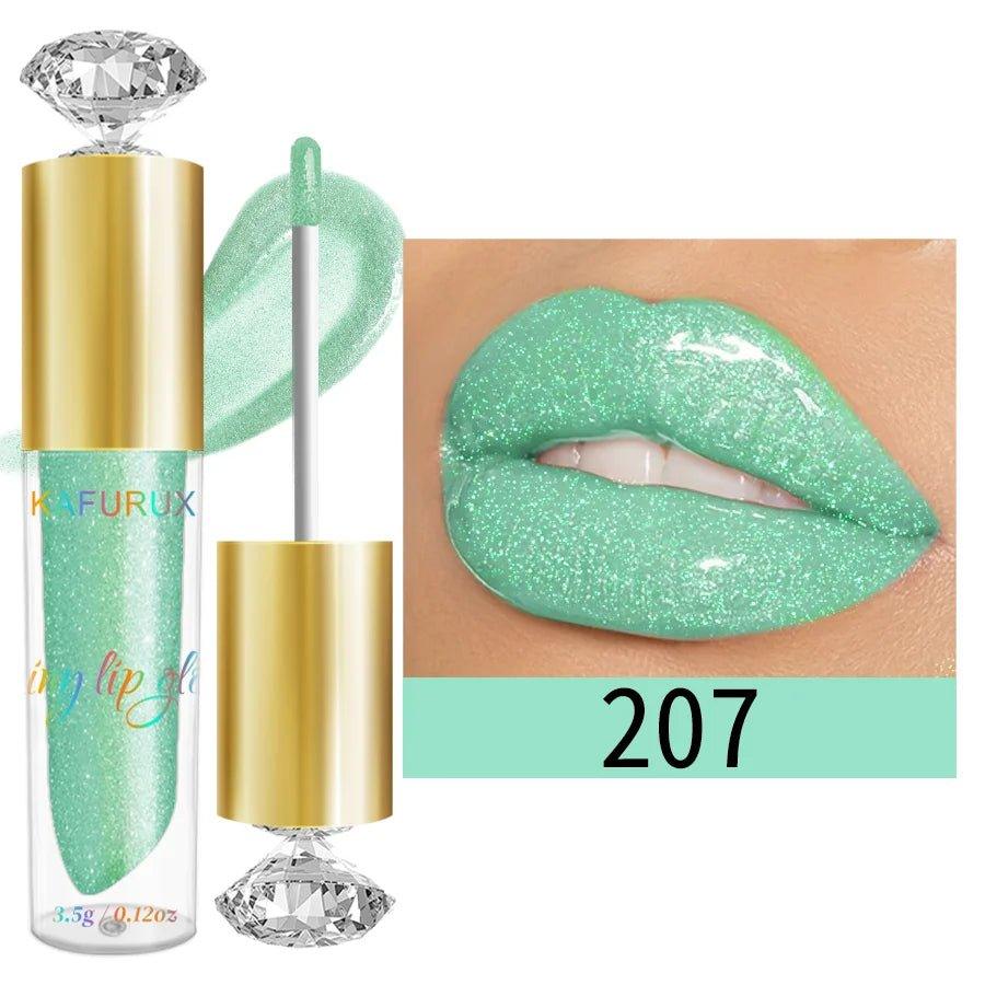 Diamond Shimmer Glitter Lip Gloss — 9 Shades Sparkling Pearl Finish - Mzunye