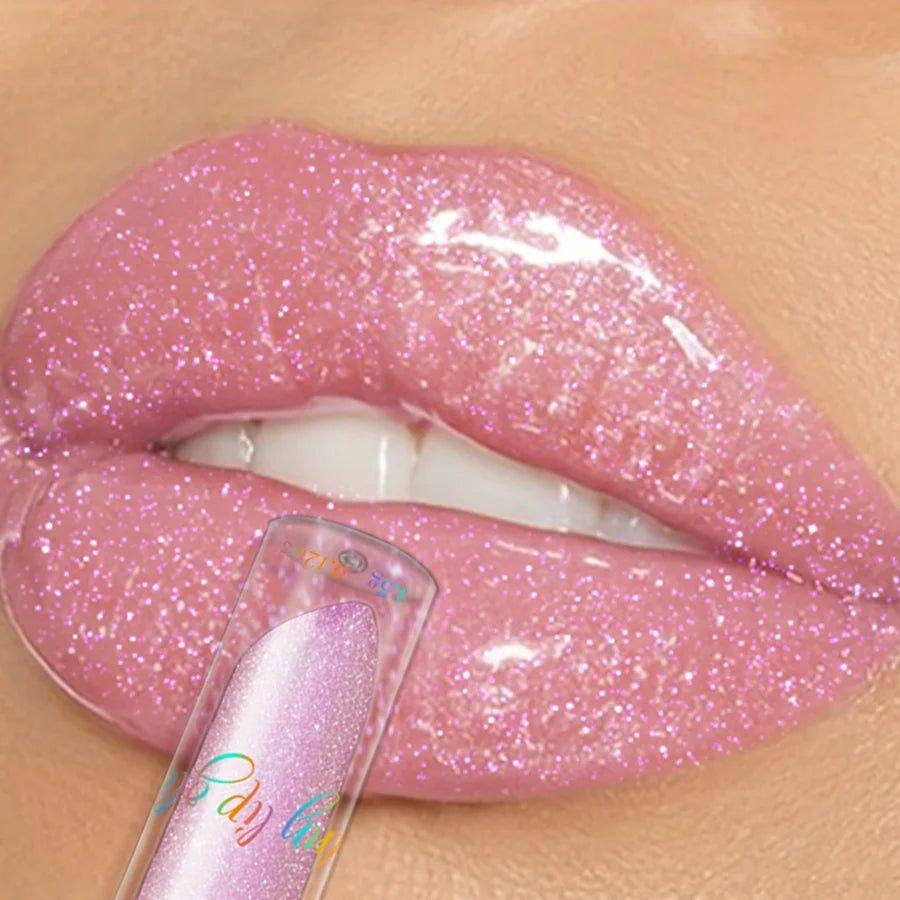 Diamond Shimmer Glitter Lip Gloss — 9 Shades Sparkling Pearl Finish - Mzunye