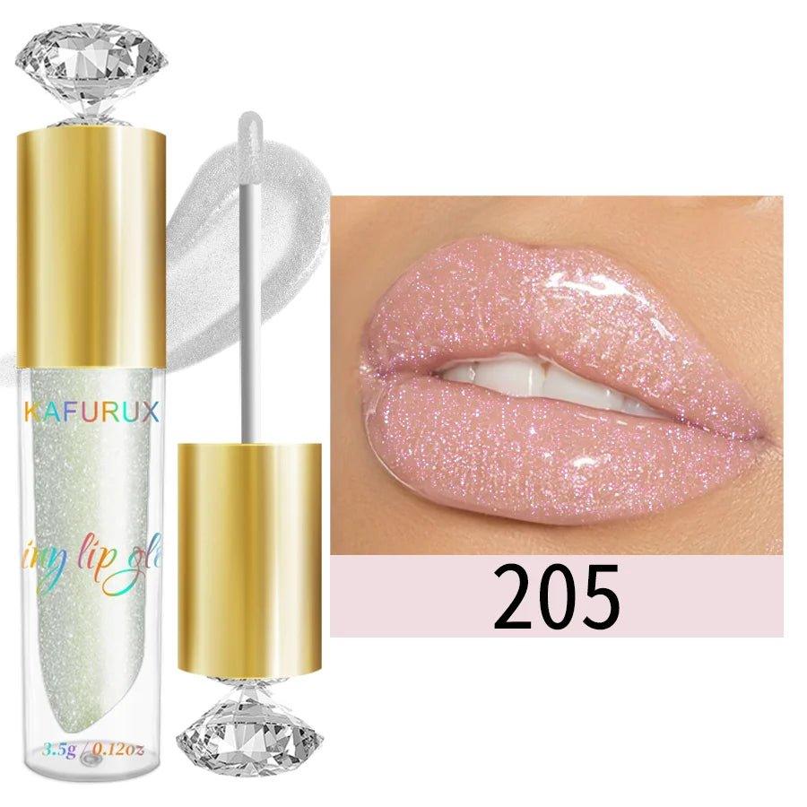 Diamond Shimmer Glitter Lip Gloss — 9 Shades Sparkling Pearl Finish - Mzunye