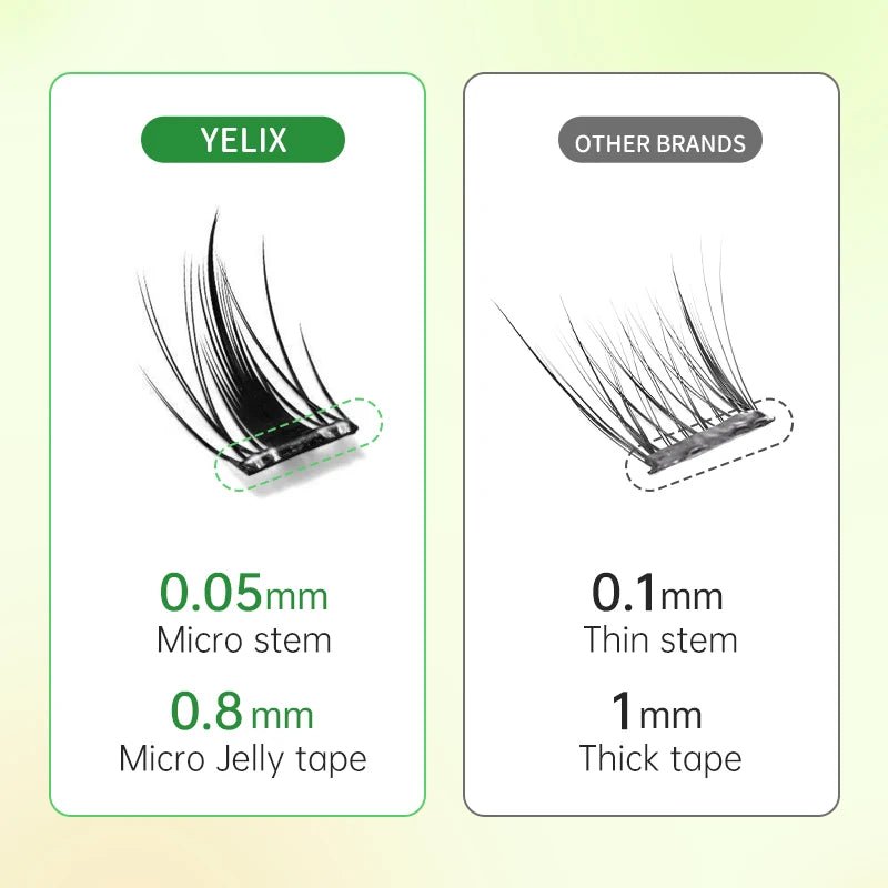 DIY Cluster Eyelashes — Glue - Free Natural Manga Lashes Soft False Eyelashes for Daily Makeup - Mzunye