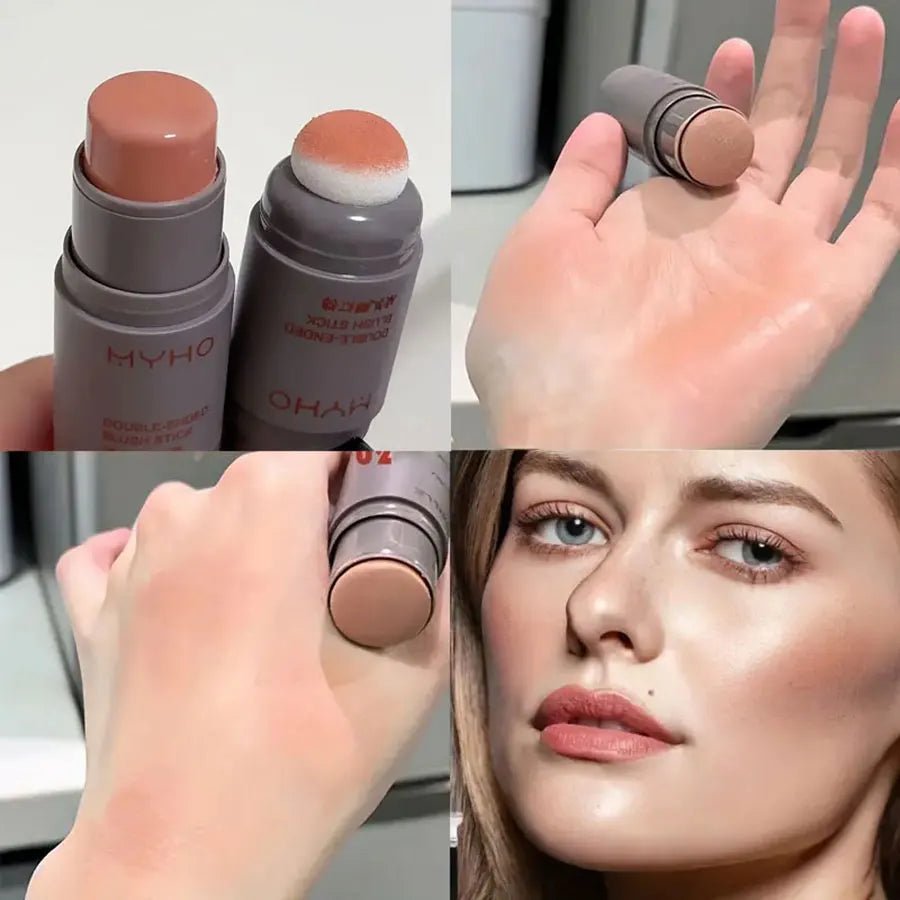 Double - Ended Creamy Blush Stick — Natural Matte Flush in 3 Shades - Mzunye