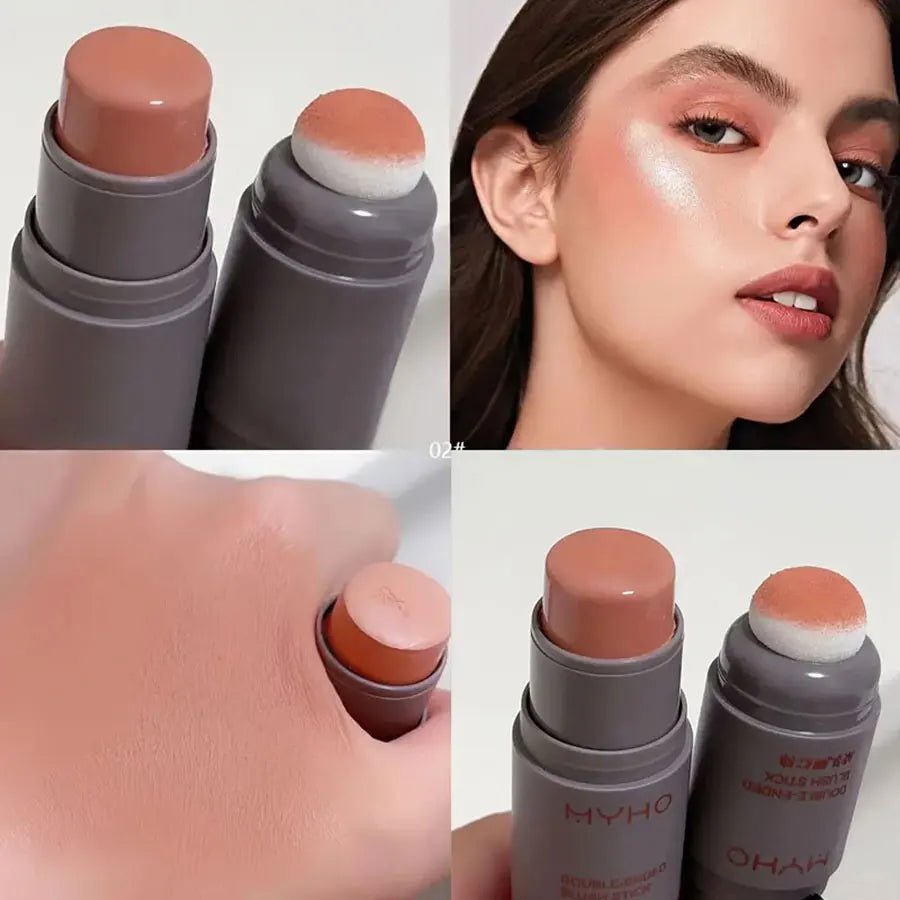 Double - Ended Creamy Blush Stick — Natural Matte Flush in 3 Shades - Mzunye