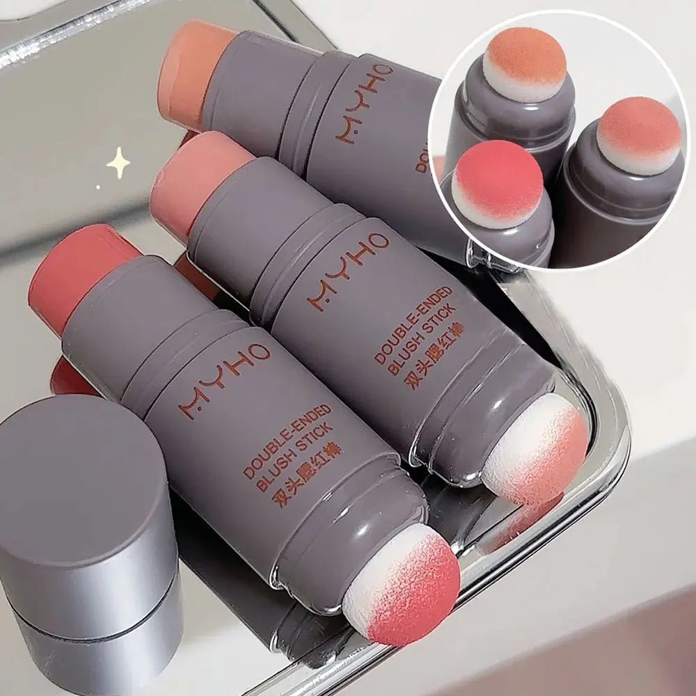 Double - Ended Creamy Blush Stick — Natural Matte Flush in 3 Shades - Mzunye