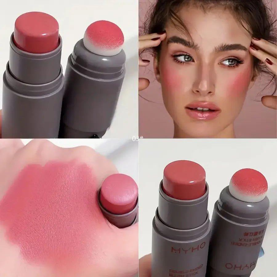 Double - Ended Creamy Blush Stick — Natural Matte Flush in 3 Shades - Mzunye