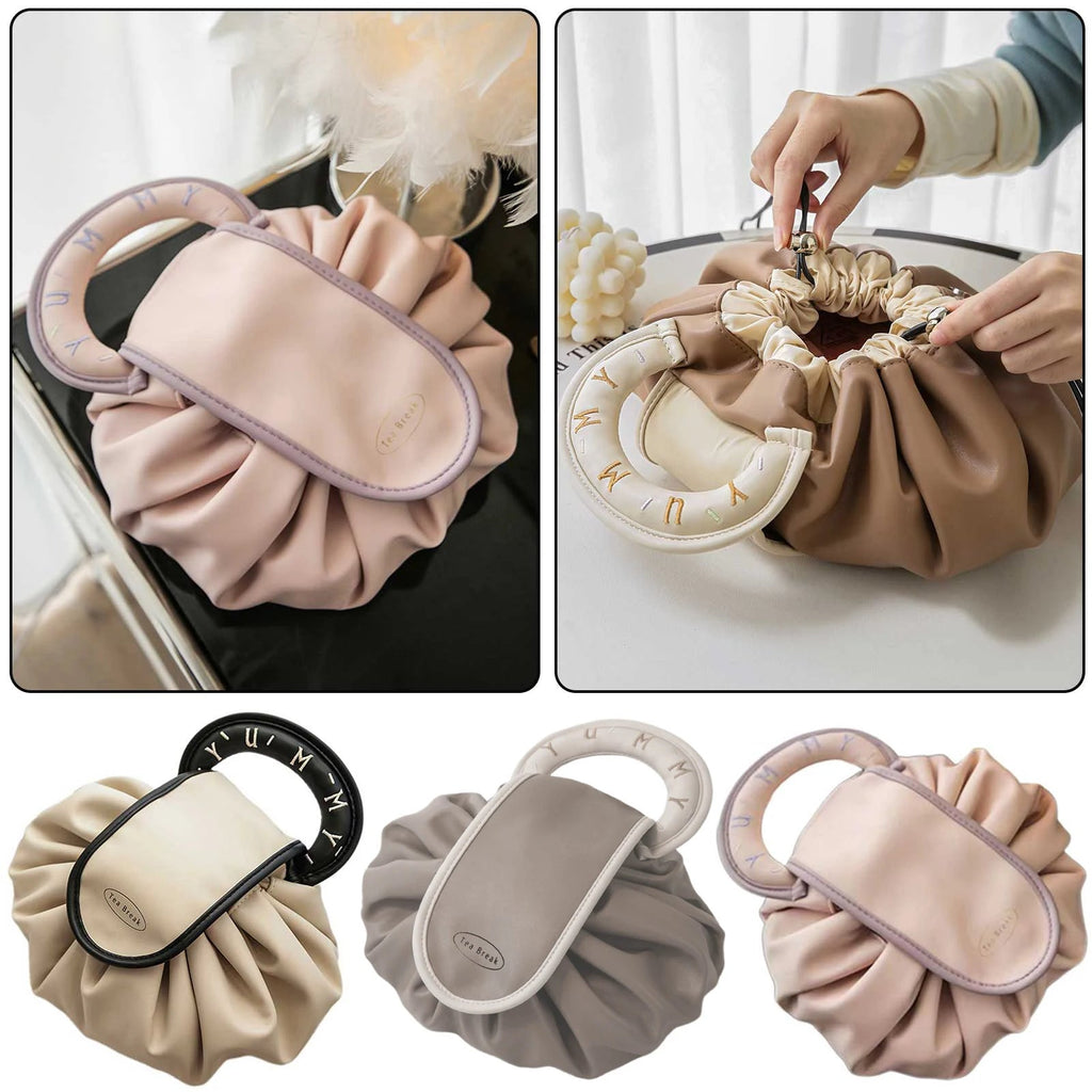 Drawstring Makeup Bag – Large Capacity Portable Travel Cosmetic Organizer - Mzunye