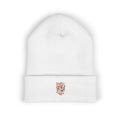 Embroidered Floral Skull Cuffed Beanie — Lightweight White Winter Hat - Mzunye