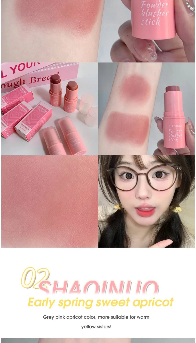 Energizing Creamy Blush Stick — Natural Matte Youthful Glow in 3 Shades - Mzunye