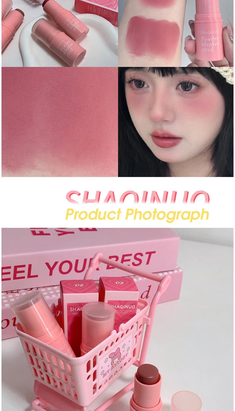 Energizing Creamy Blush Stick — Natural Matte Youthful Glow in 3 Shades - Mzunye