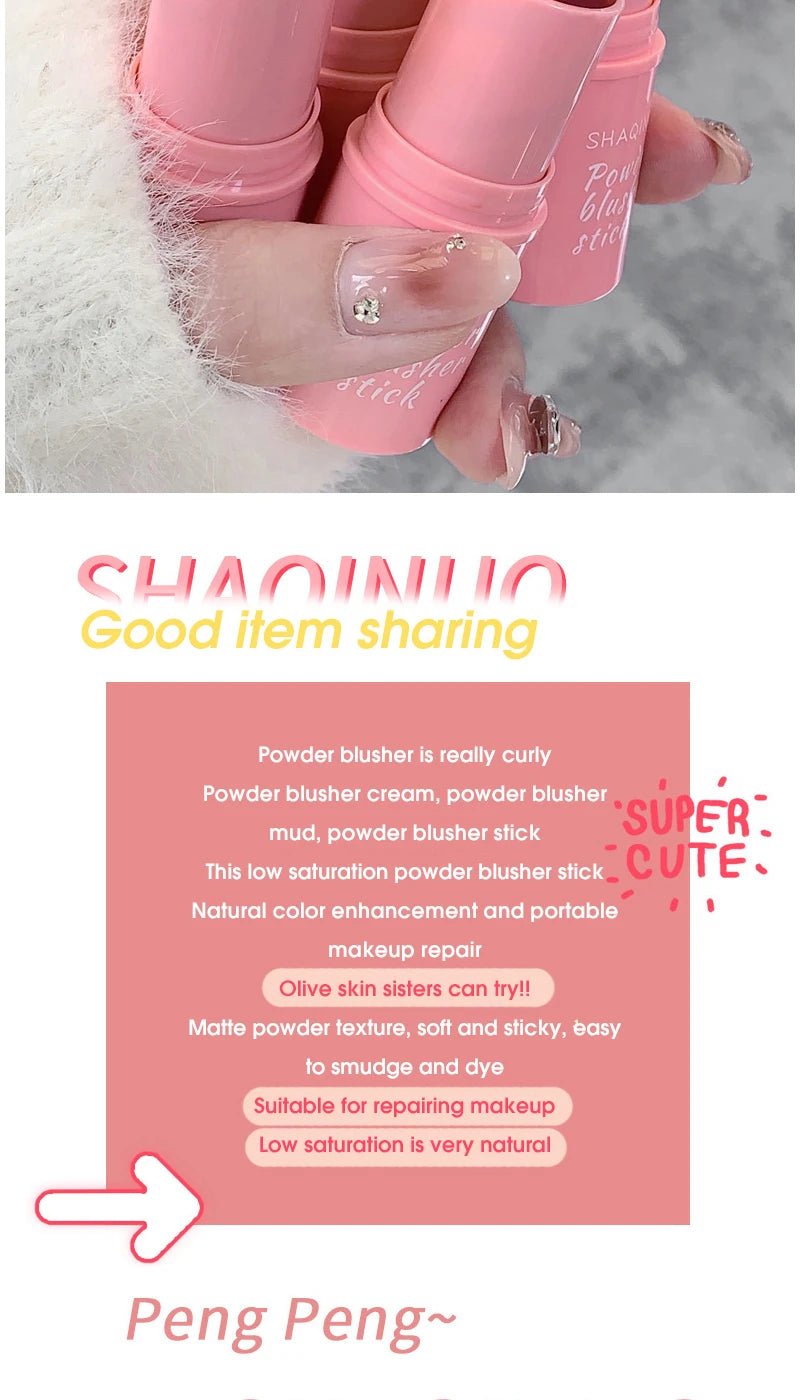 Energizing Creamy Blush Stick — Natural Matte Youthful Glow in 3 Shades - Mzunye