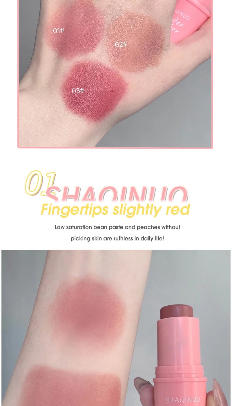 Energizing Creamy Blush Stick — Natural Matte Youthful Glow in 3 Shades - Mzunye