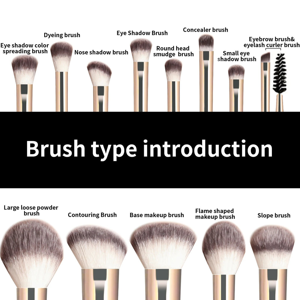 Flawless Blending • Soft Bristles • Complete Face & Eye Kit - Mzunye