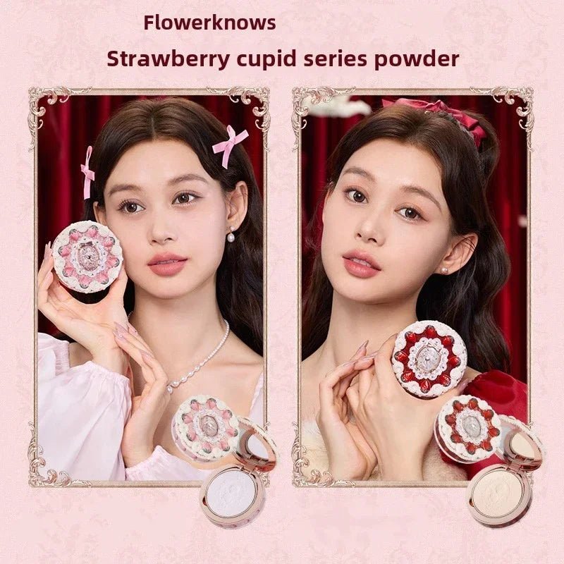 Flower Know Strawberry Cupid Mystery Box — Full Makeup Set with Palette, Blush & Lipstick - Mzunye