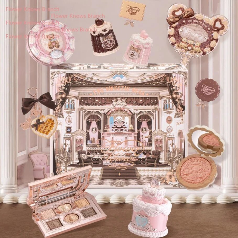 Flowerknows Sweetie Bear Makeup Gift Set — Concealer, Blush, Lip Jelly & Mirror - Mzunye
