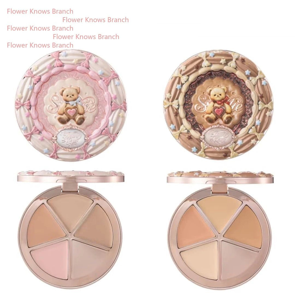 Flowerknows Sweetie Bear Makeup Gift Set — Concealer, Blush, Lip Jelly & Mirror - Mzunye