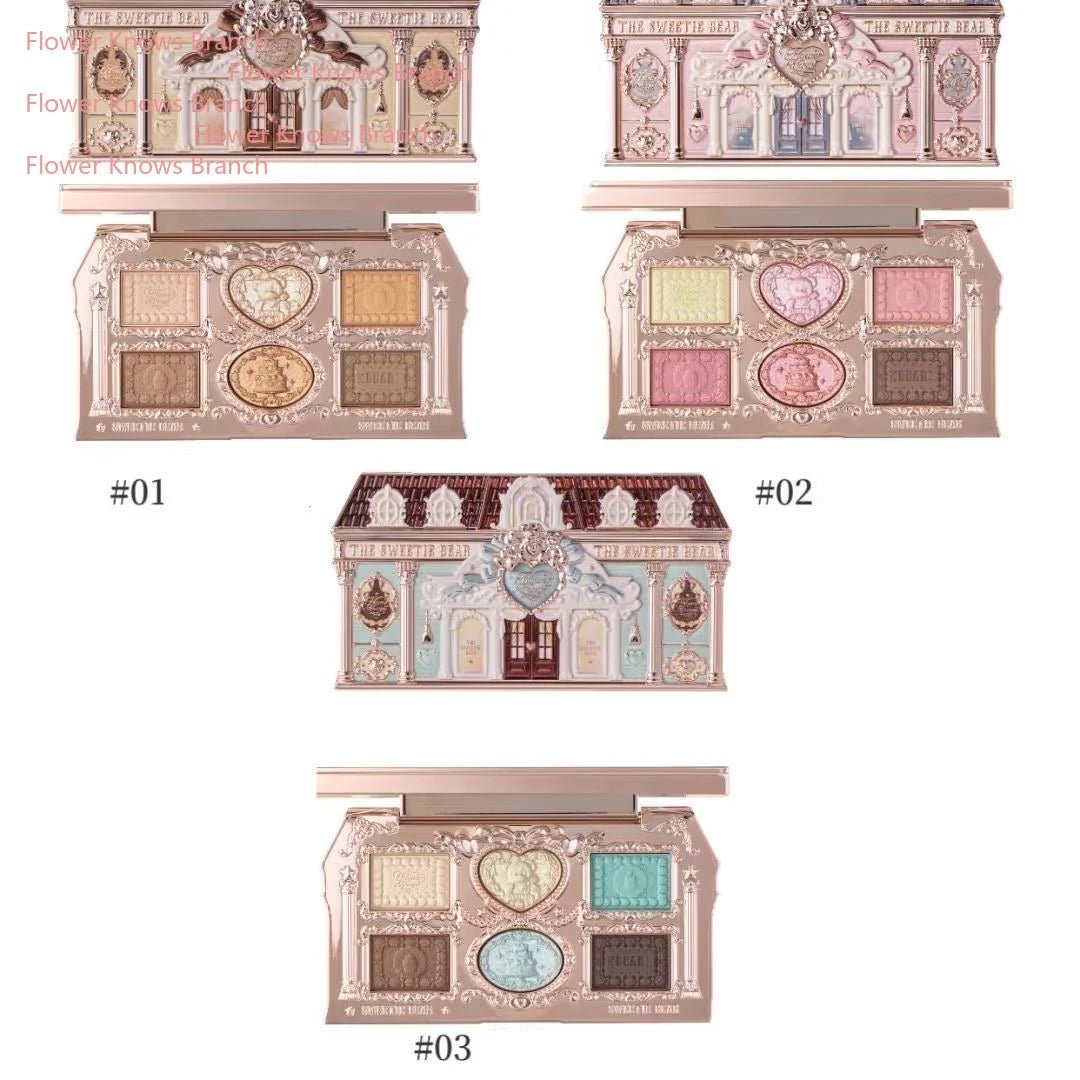 Flowerknows Sweetie Bear Makeup Gift Set — Concealer, Blush, Lip Jelly & Mirror - Mzunye