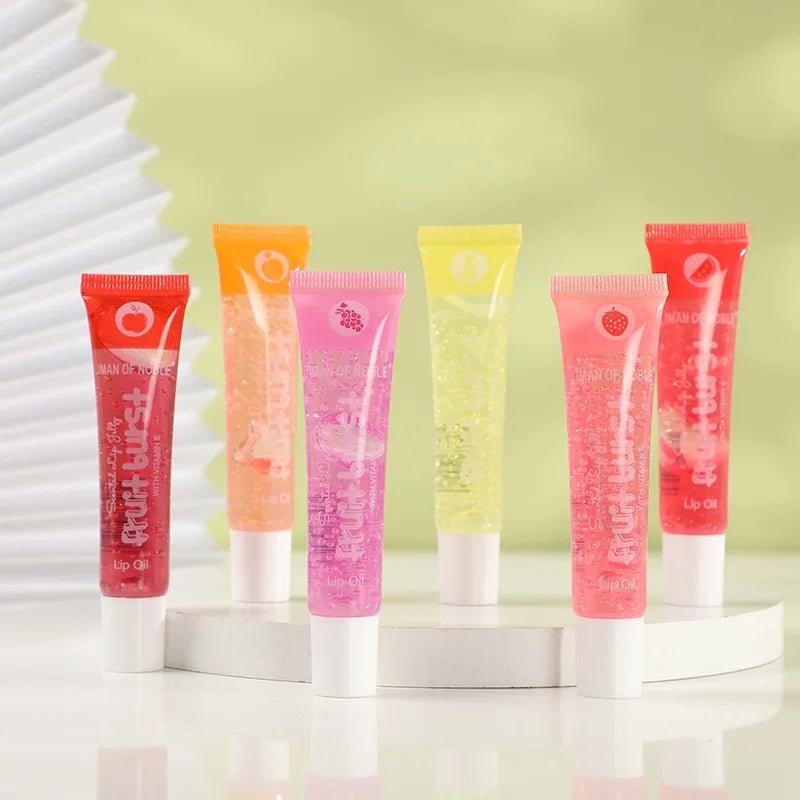 Fruity Glam 6 - Piece Lip Gloss Set — Hydrating Watery Glossy Lips - Mzunye