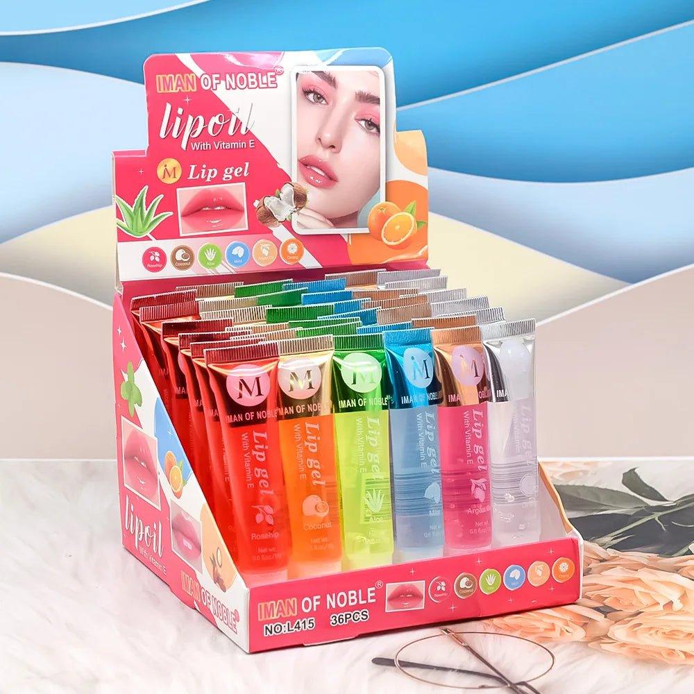 Fruity Glam 6 - Piece Lip Gloss Set — Hydrating Watery Glossy Lips - Mzunye