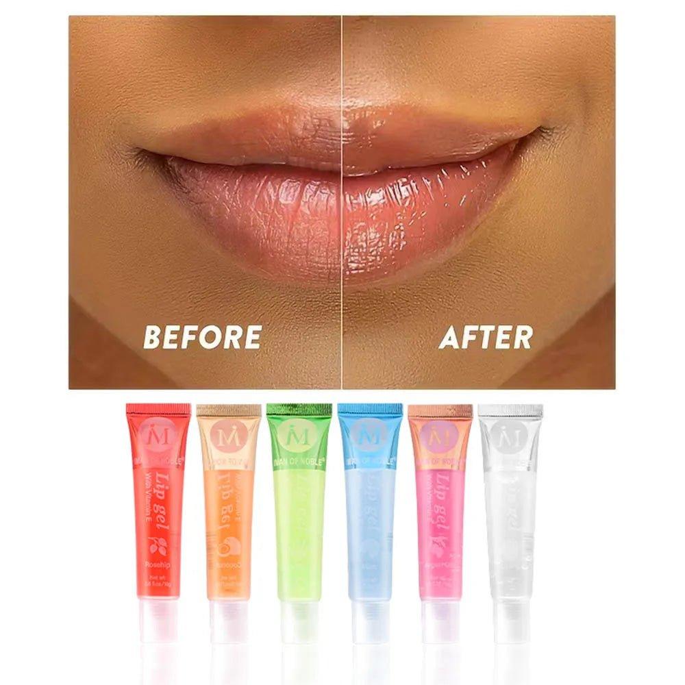 Fruity Glam 6 - Piece Lip Gloss Set — Hydrating Watery Glossy Lips - Mzunye