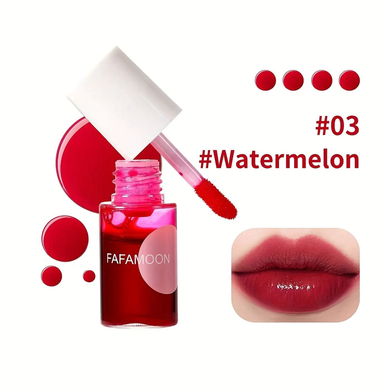 Fruity Lip Tint Water Gloss — Moisturizing Waterproof Liquid Lipstick in 4 Long - Lasting Colors - Mzunye