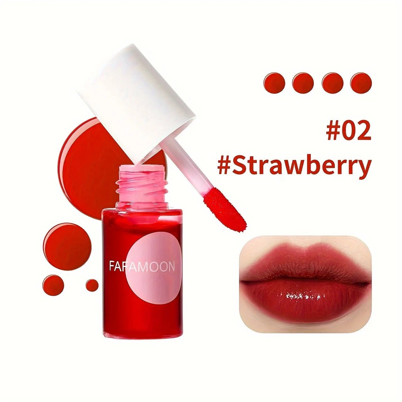 Fruity Lip Tint Water Gloss — Moisturizing Waterproof Liquid Lipstick in 4 Long - Lasting Colors - Mzunye