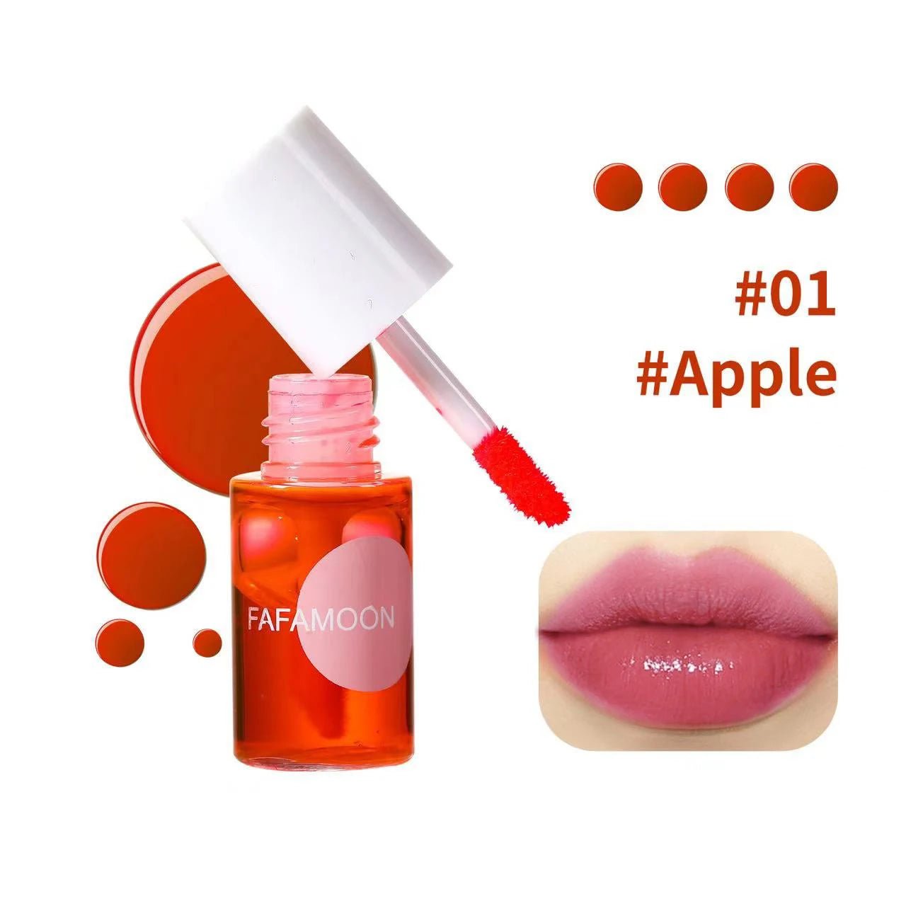 Fruity Lip Tint Water Gloss — Moisturizing Waterproof Liquid Lipstick in 4 Long - Lasting Colors - Mzunye