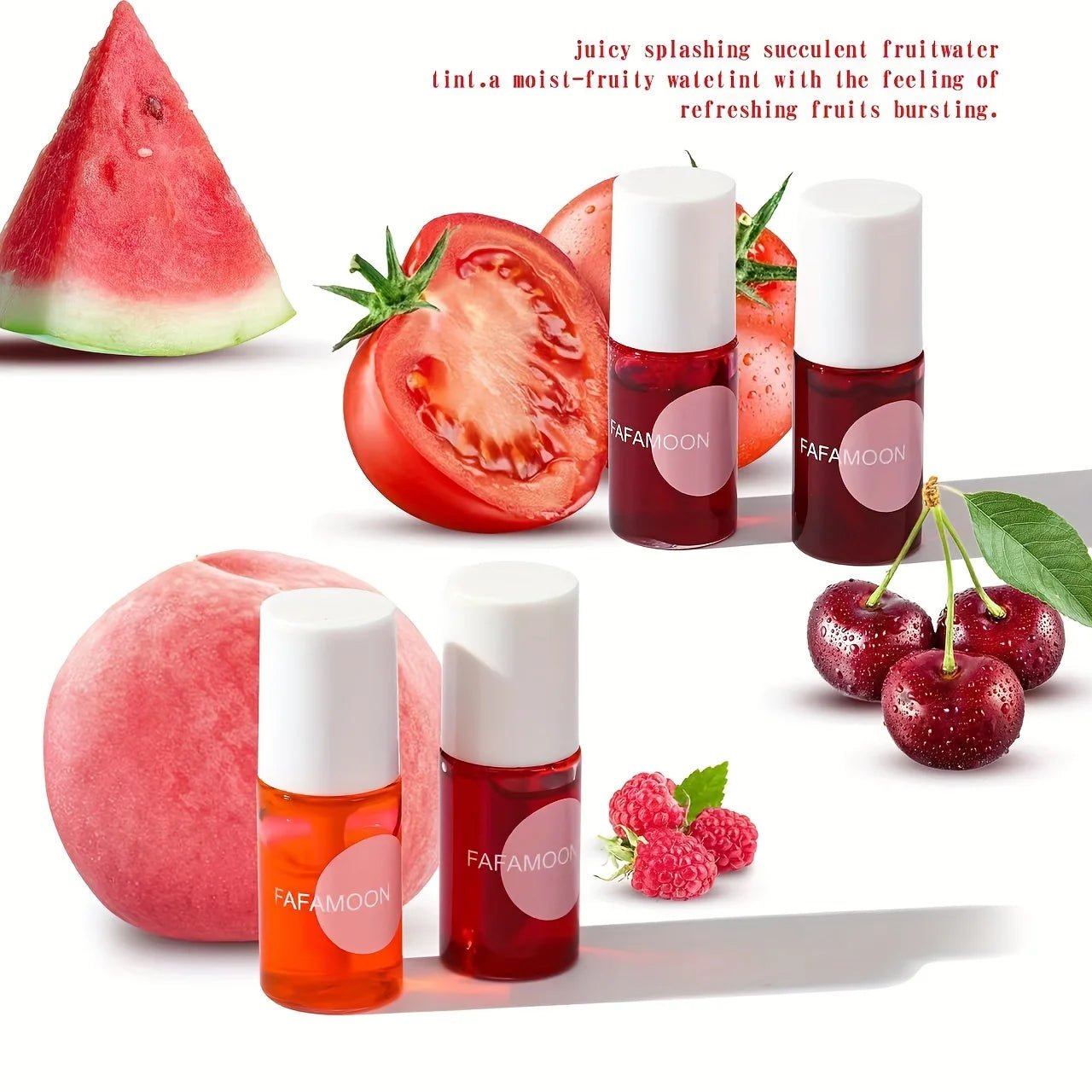 Fruity Lip Tint Water Gloss — Moisturizing Waterproof Liquid Lipstick in 4 Long - Lasting Colors - Mzunye